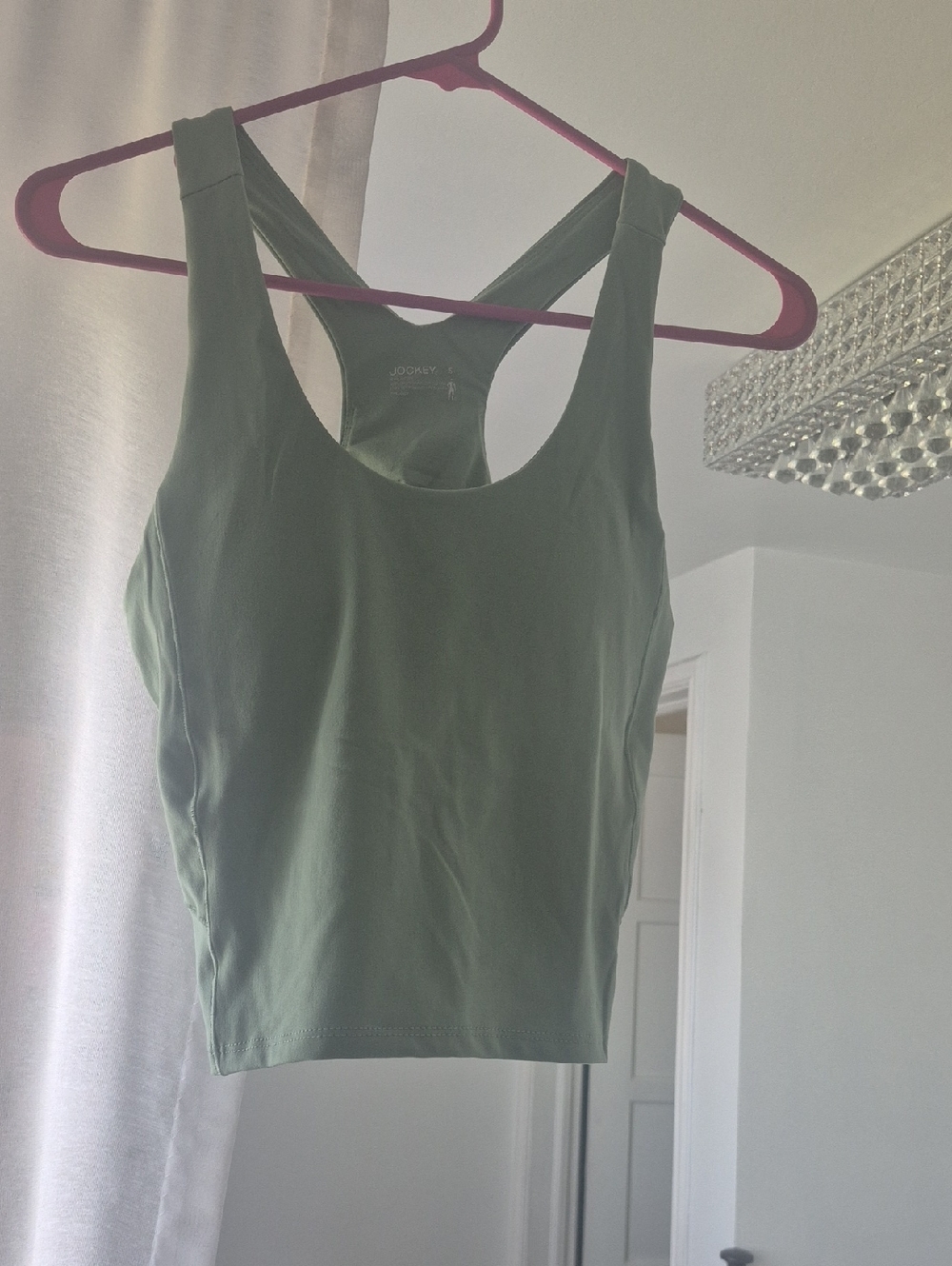 Jockey Sage Green Racerback Crop Tank